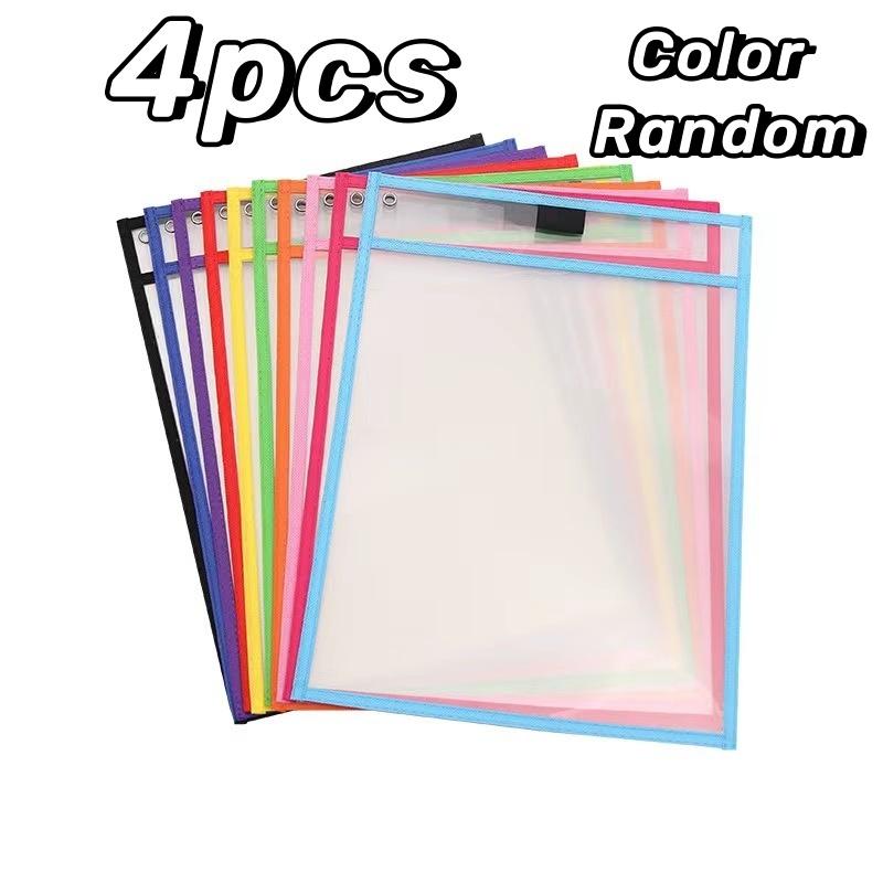 

2-10 шт. сумка для хранения документов многоразовая водонепроницаемая прозрачная цветная случайная папка для файлов сухая вытирающая детская доска для рисования для школы и офиса