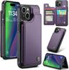 IPhone Wallet Protective Case with Card Holder, RFID Shielding, Men's and Women's Shock-absorbing Leather Bracket, Durable Protective Phone Case
