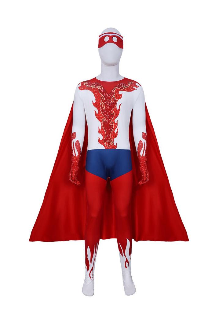 Super Bad Guy Mike Mai Superman Cosplay Jumpsuit Set for Halloween or Stage