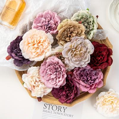 Artificial Flowers Resembling Silk Peonies, Peony Blooms, Decorative for Hats And Clothing, Suitable for Home And Outdoor Garden Decor, Perfect for Li