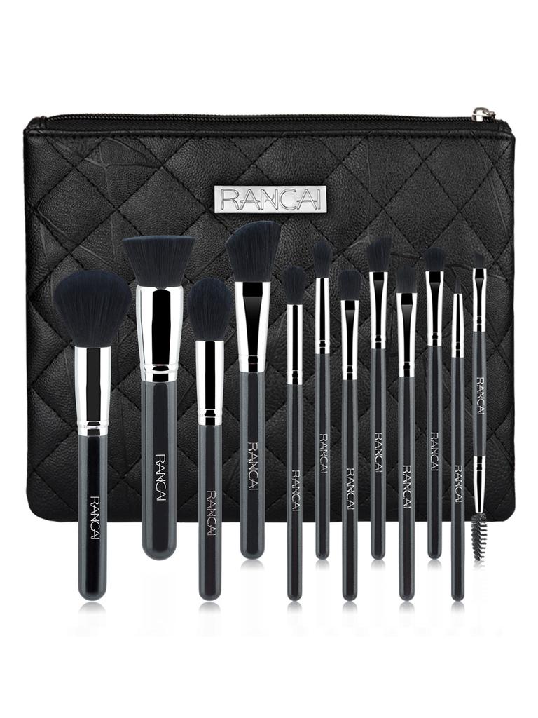 New 12 makeup brushes cover brush black soft hair loose powder brush foundation brush eyeshadow brush eyelash brush multi-functional beauty