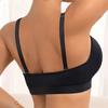 Front Closure Wireless Bra for Women, Deep V Mesh Splicing Adjustable Thin Strap Push Up Comfort Everyday Lingerie