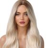 Long Wavy Synthetic Wig With Brown To Light Blonde Ombre Gradient Heat-Resistant Fiber Natural Look Women