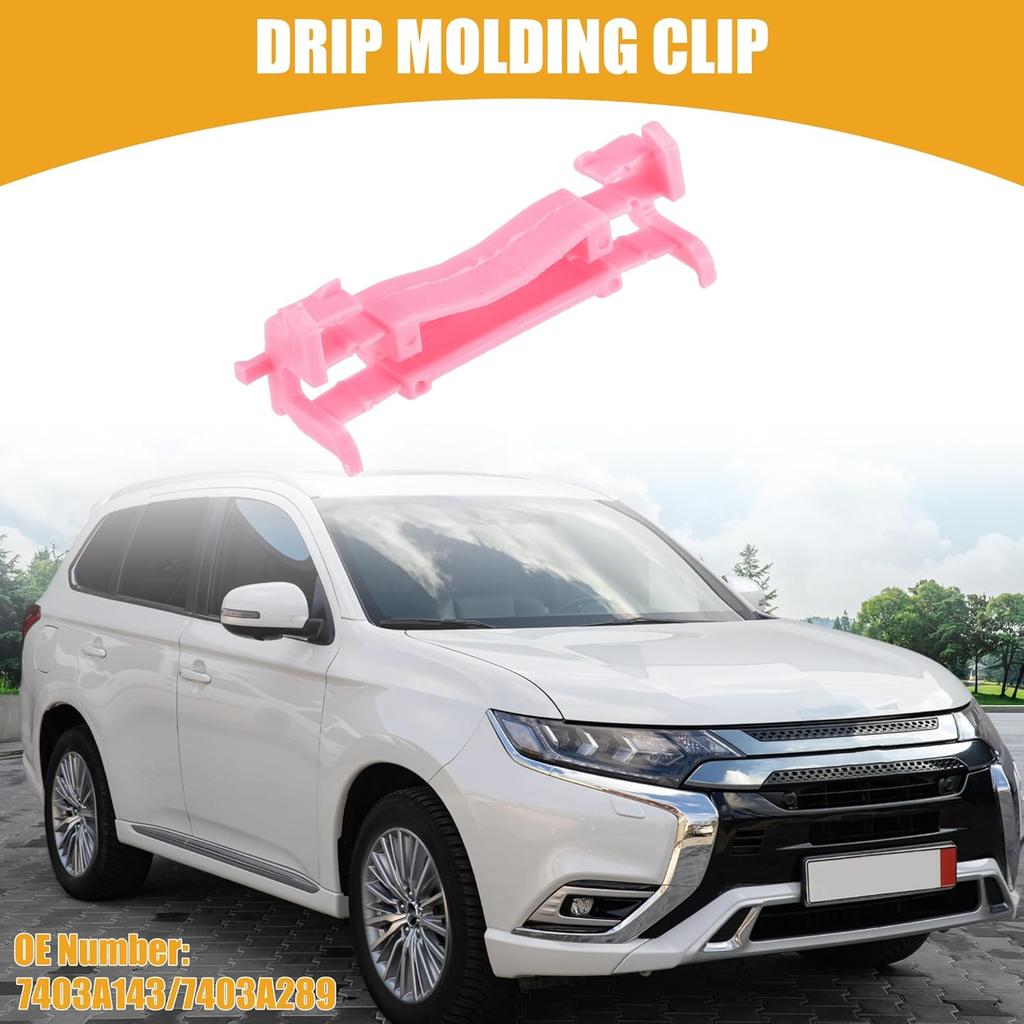 Klipsy zatrzymujące kapanie nr 7403A143/7403A289 - Klipsy mocujące do dachu samochodu - do Mitsubishi Outlander 2013-2023 Plastikowe Różowe - 10 szt.