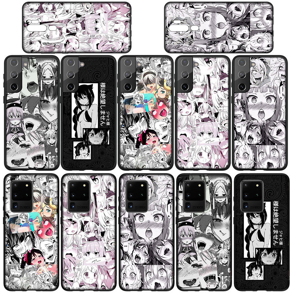 For Samsung Galaxy S24 S23 iPhone 16 15 14 Xiaomi Redmi Note 13 12 11 Plus 9 Pro Max X XR Case Ahegao Anime Girl Waifu Hentai Manga OPPO Huawei Cover