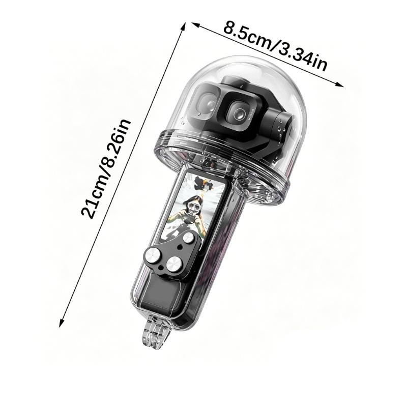 Ochranné pouzdro pro potápěčskou kameru pro Gimbals Camera Pocket 4P, 50M podvodní pouzdro s průhledným PC pláštěm, základna se 2 kolíky pro zachycení při šnorchlování