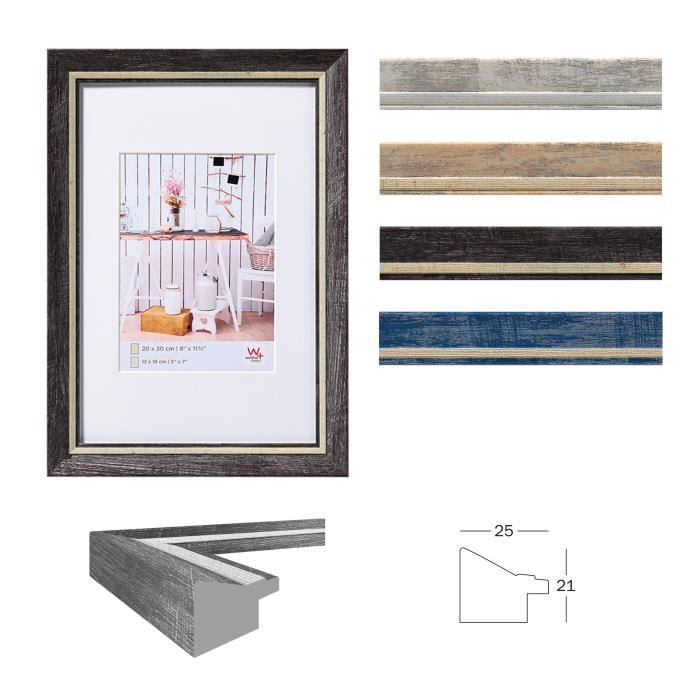 Cadre photo - chalet - 13x18 cm - plastique noir - design contemporain - 1 photo