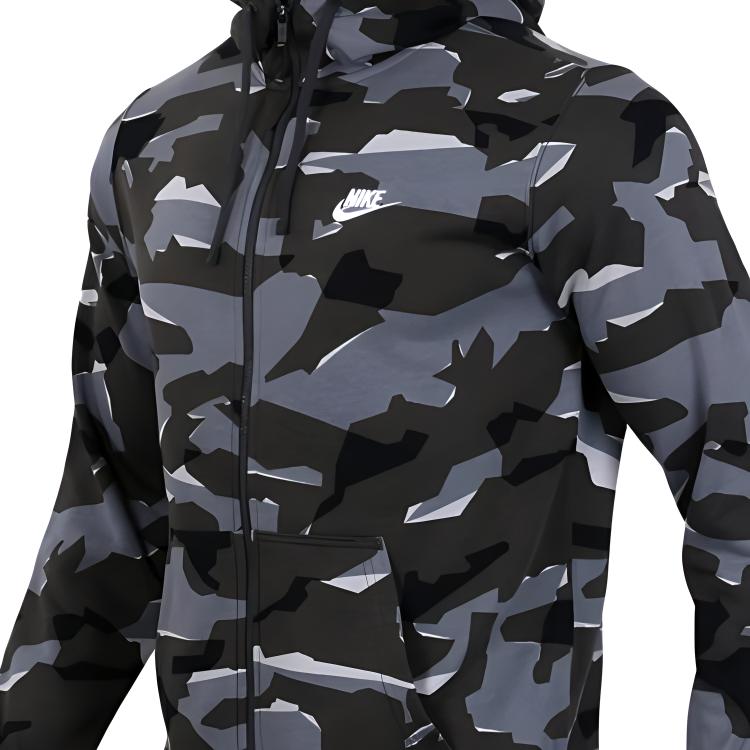 Nike Sportswear Club Full-Zip Hoodie Camo Grey AQ0597-065
