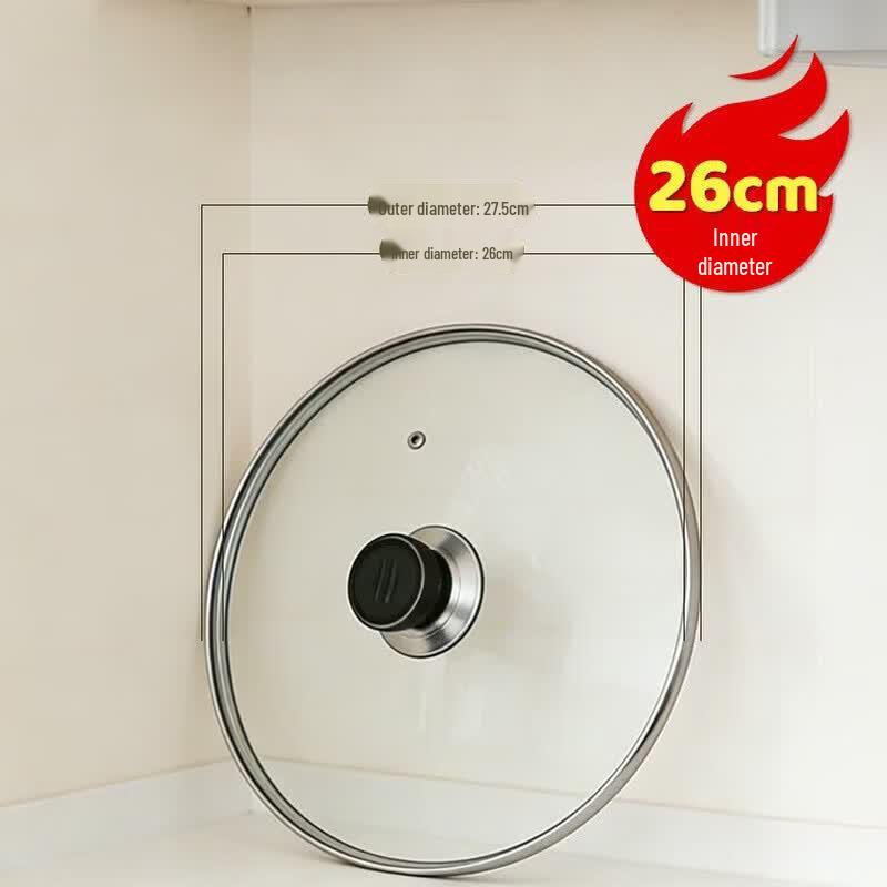 MAXCOOK 304 Stainless Steel Rimmed Glass Lid