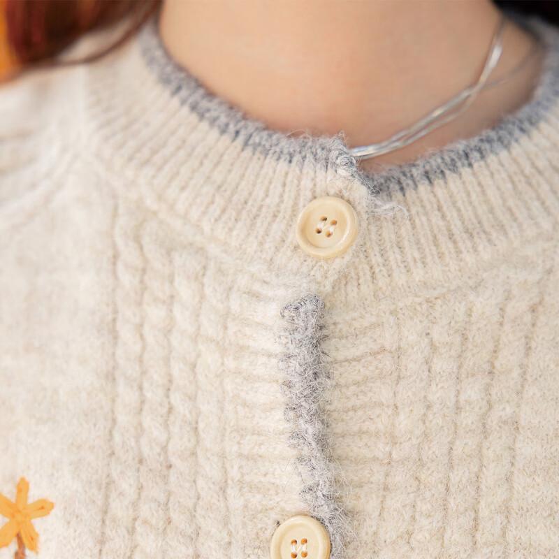 MOKANA Youthful Embroidered Plush Knit Sweater