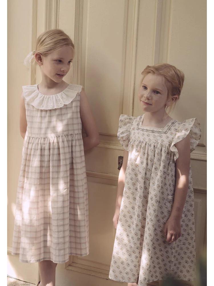 2025 Spring/Summer LOU New Children's Sleeveless Tencel Cotton Dress Collection