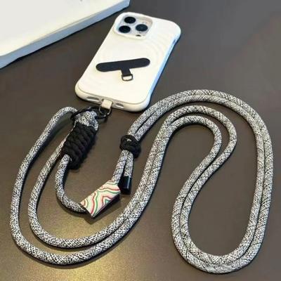 Yousheng Adjustable Phone Lanyard with Auspicious Clouds Pattern Long Crossbody Strap Anti-loss Phone Tether Fashionable Phone Accessory