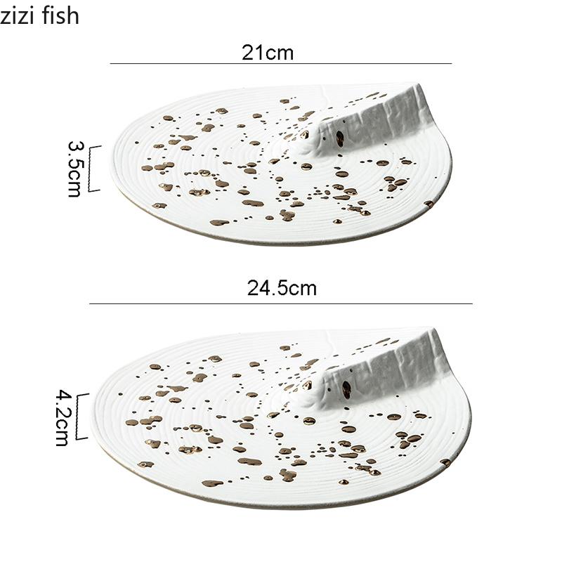 Creative Irregular Ceramic Dessert Plate Steak Plate Sushi Plate Service Plates Restaurant Molecular Cooking Specialty Tableware