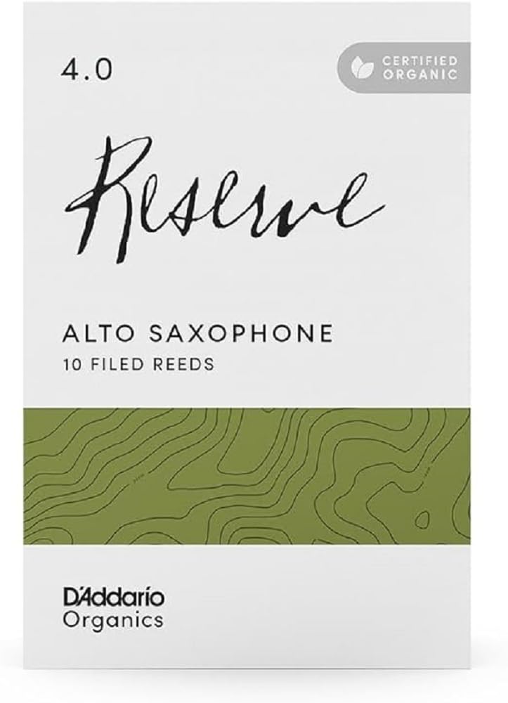 

Трости WoodWinds для альт-саксофона USDA Organic RESERVE ODJR1040 Упаковка 10 шт. D Addario D Addario Саксофон, Сертифицированные, [Жесткость 4.0],