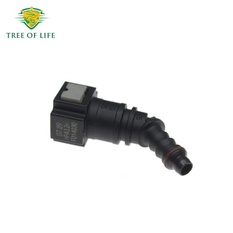 Car Fuel Line Coupler Hose 7.89mm/ID6 45° Plastic Pipe Coupler Quick Disconnect Release Connector Rubber Nylon Hose Accessories