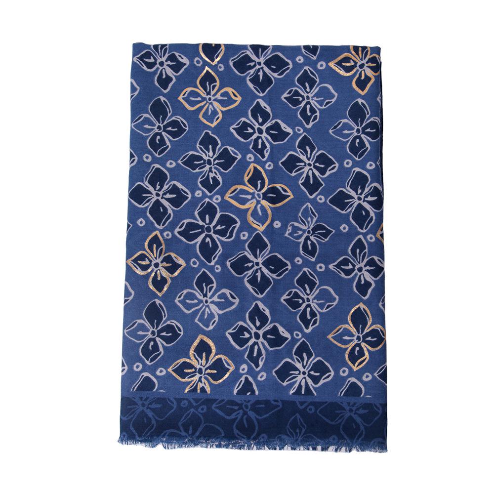 

Elegant Women s Winter Gold Satin Floral Scarf & Shawl 90*180cm