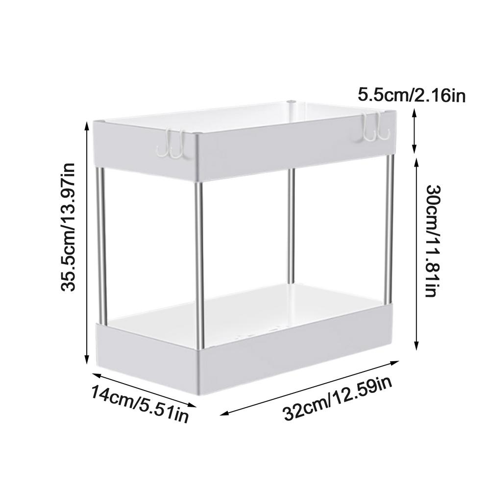 Under Bathroom Sink Organizer 2 Tier Under Bathroom Cabinet Organizer Multi-Purpose Storage Shelf for Sinks Kitchen Cabinet