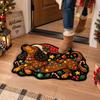 Irregular Shape Christmas Doormat Soft Faux Cashmere Floor Rug Entryway Rug  Front Door Hallway