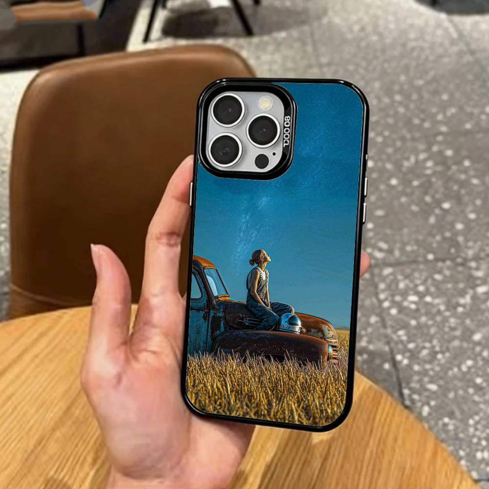 Sci-Fi Film I-Interstellar Movie Phone Case For iPhone17,16,15,14,13,12,11 Plus,Pro Max Colored Silver Plated Inside Cover
