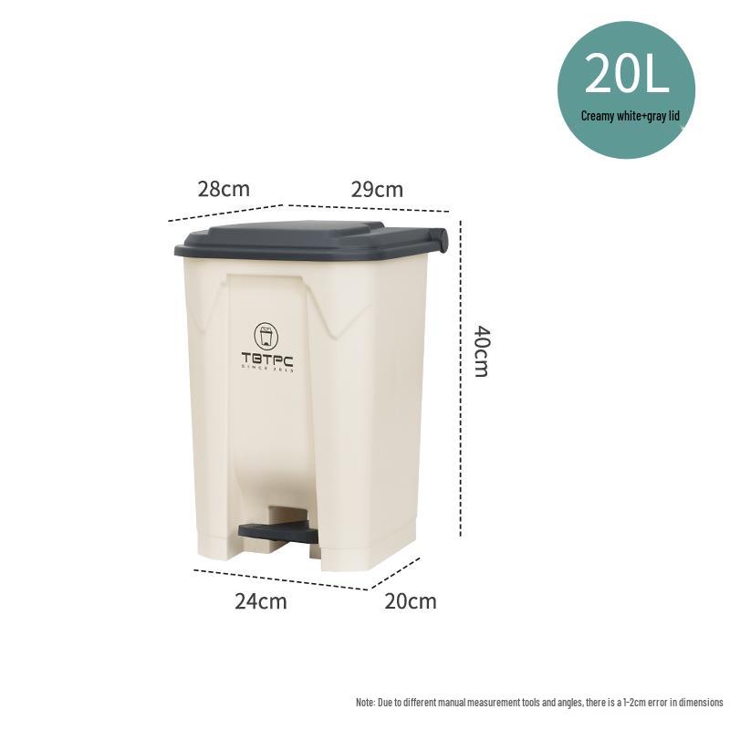 Large Foot-Pedal Trash Can with Lid for Commercial, Office, Outdoor, and Household Use