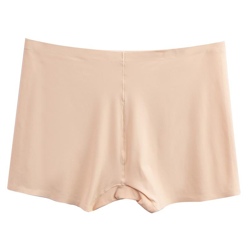 

Женские бесшовные защитные шорты-боксеры со средней посадкой - Плоские штанины, Белый/Бежевый/Черный Ледяной шелк, Защита от просвечивания UP37 L телесный