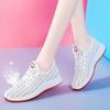 Spring and Summer Fly-woven Mesh Women's Shoes Breathable Sports Shoes Deep-mouth Lace-up Muffin Sole Casual Shoes Women's Running