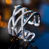 Cute Female Cross Infinity Adjustable Ring Copper Color Open Wedding Jewelry For Women