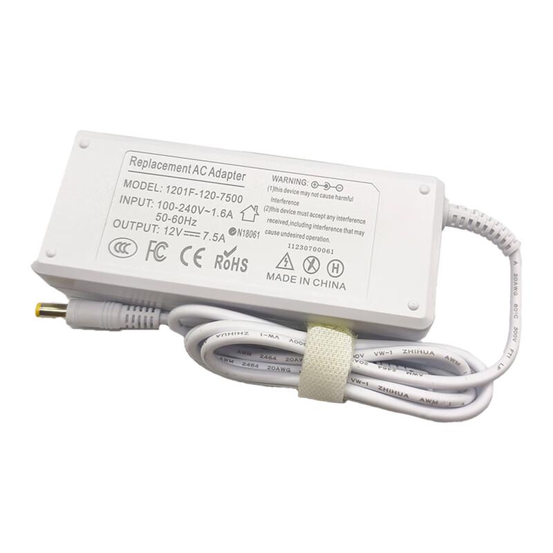 JUYUAN 12V 7.5A DC Power Adapter