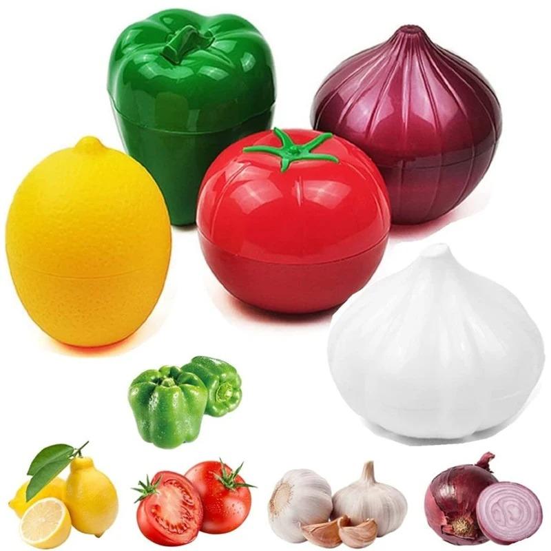 1-10PCS Kitchen Storage Container for Vegetables Fruits Onion Lemon Keeper Freshness Preserver Refrigerator Organizer with Lid