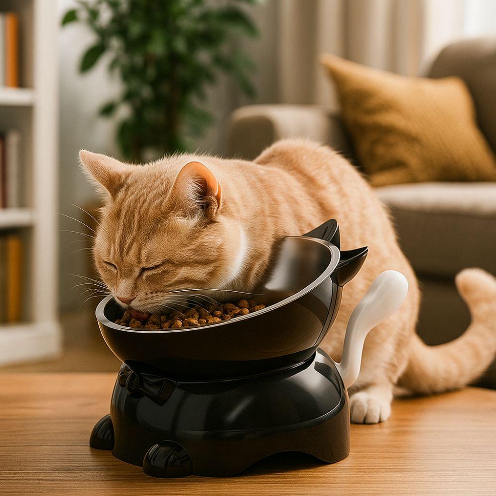 Large Diameter Elevated Cat Bowl Anti-spill Anti-knock High Foot Bowl Anti-leakage Anti-choke Neck Protection Bowl
