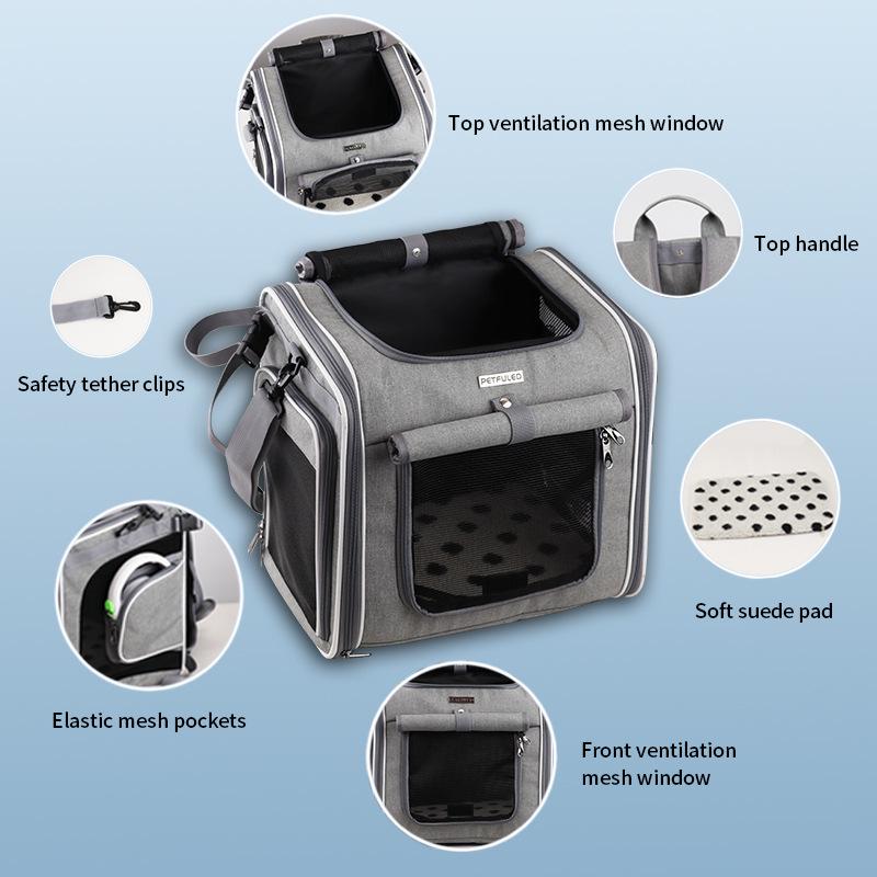 FULED Pet Carrier Front Bike Basket for Dogs
