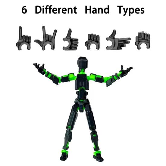 3D Printed Robot Action Figure with Accessories Movable Joints Robot Model Toy Articulated Dummy Figurine Decoration Ornament