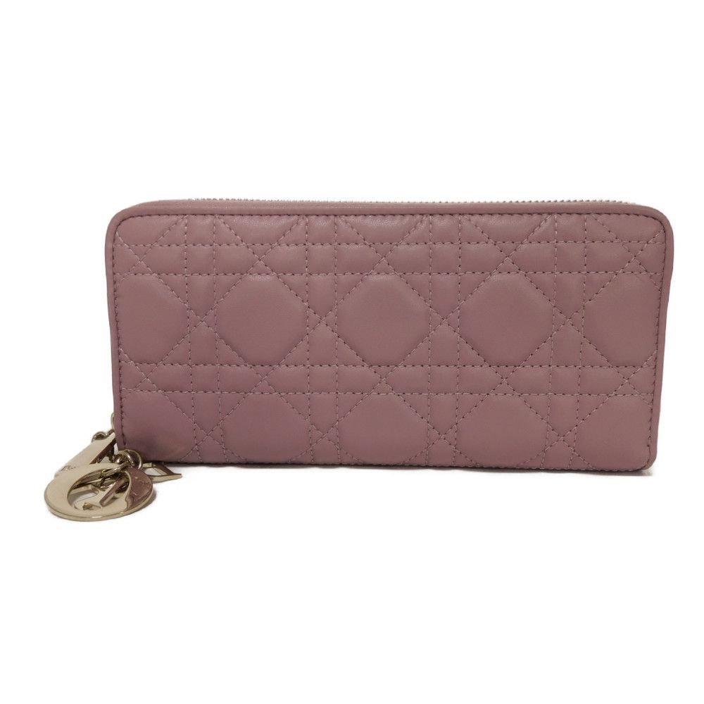 Used 10656 Lady Dior Voyageur Wallet S0007ONMJ_M64P 7940 Current Logo Zip Around Cannage Lavender from Japan AUTHENTIC
