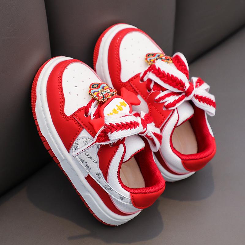 2026 Baby Walker Shoes: Red Non-slip Soft Sole, Unisex, Closed-toe for Toddlers Aged 1-3.