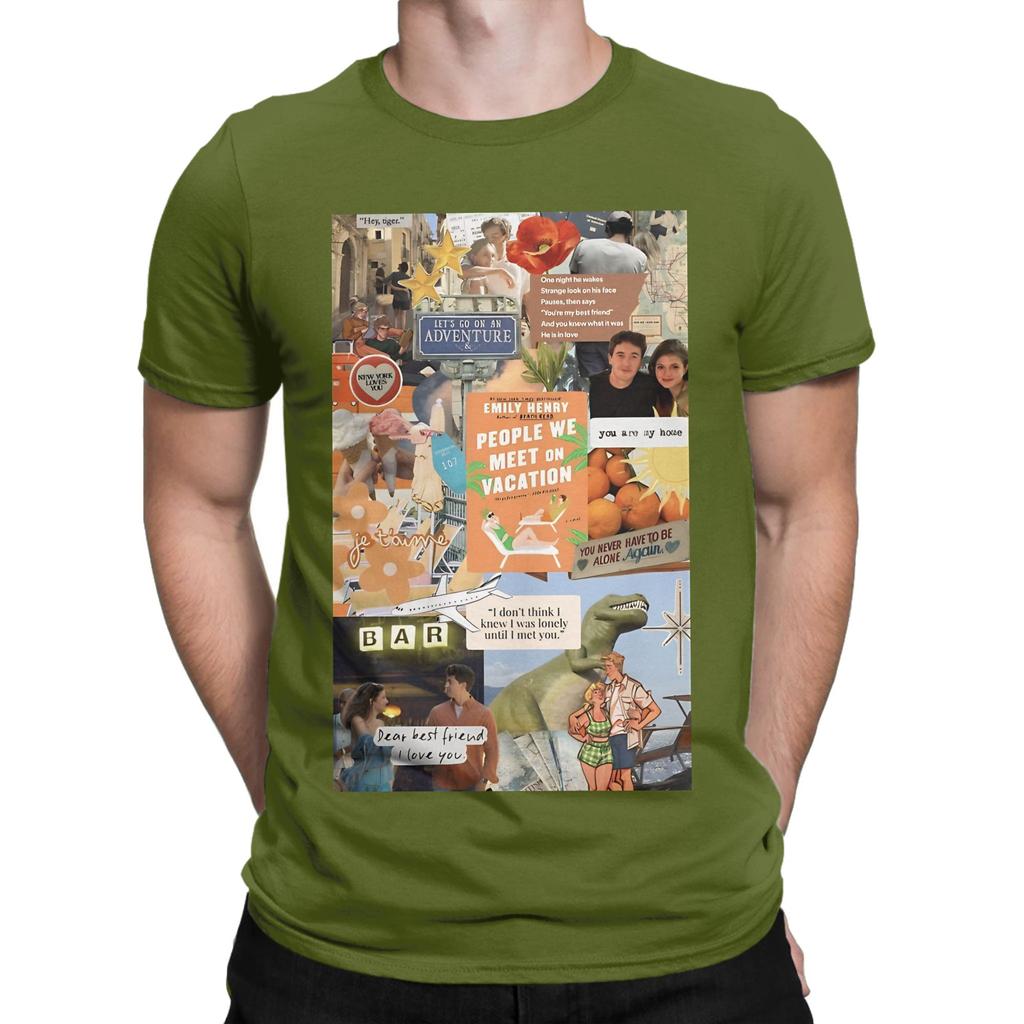 People We Meet on Vacation Collage Graphic Funny 100 Cotton TShirt People We Meet on Vacation Tees Tops For Unisex