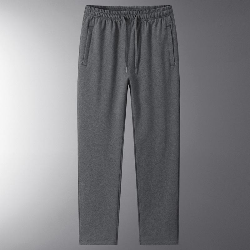 Men s Plus Size Pure Cotton Straight Leg Sweatpants, Casual Autumn Sports Style M темно-серого