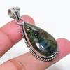 Natural Labradorite Gemstone Handmade 925 Sterling Silver Pendant 1.85" AP-15635
