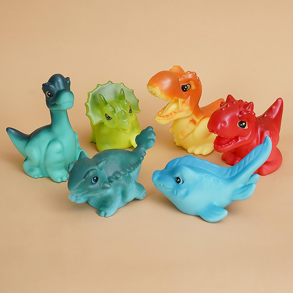Baby And Children's Vinyl Toys For Stress Relief, Squeezing And Playing, Parent-child Interaction, Making Sounds, Dinosaur Bathing And Water Play Toys