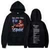 Felpa con Cappuccio Tupac Shakur Uomo Donna Stampa Grafica All Eyez on Me Felpa con Cappuccio Hip Hop Rapper Ritratto Pullover Streetwear Felpa Casual per Fan Regalo