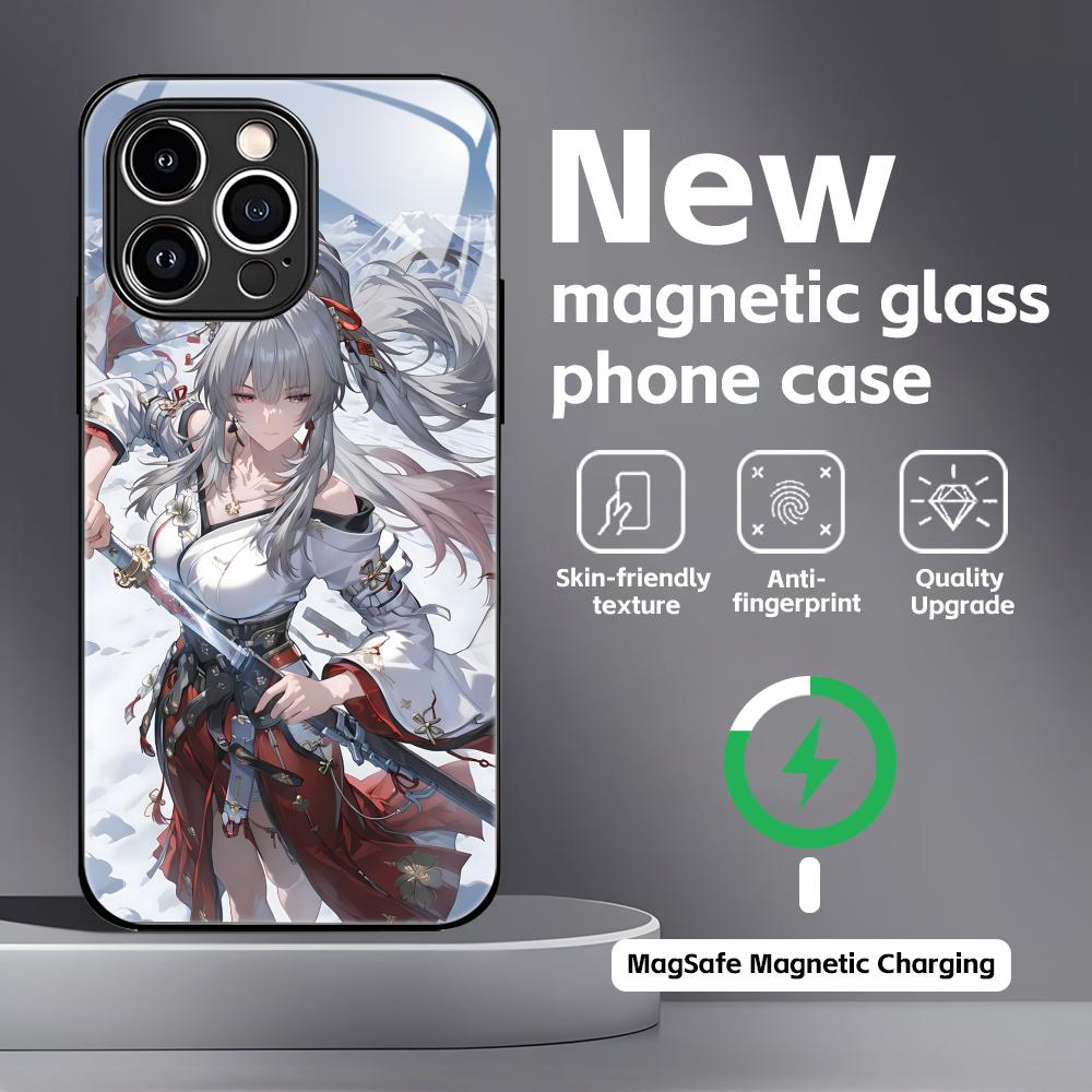 Wuthering Waves Hiyuki Phone Case For iPhone17 16 15 14 13 12 11 X XR XS 8 Plus Mini Pro Max Glass Magnetic Case