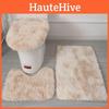 Non Dye Tie Slip Mat Fluffy Plush Bathroom Toilet Seat Cover Carpet 3 Piece Set