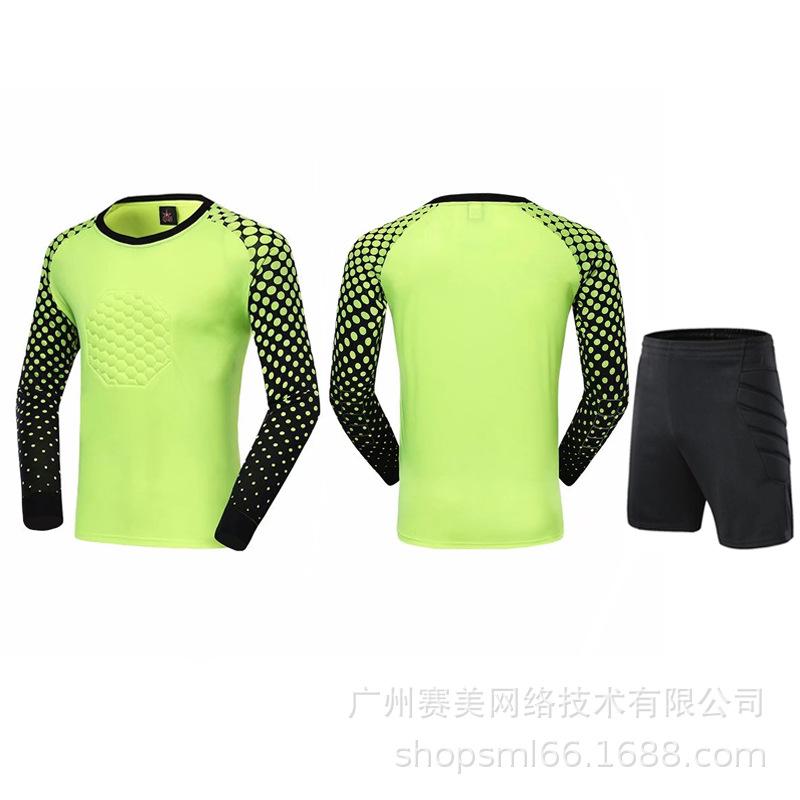 Football Goalkeeper Jersey Set Adult Children Long-sleeved Sponge Pads Game Training Goalkeeper Jersey Wholesale