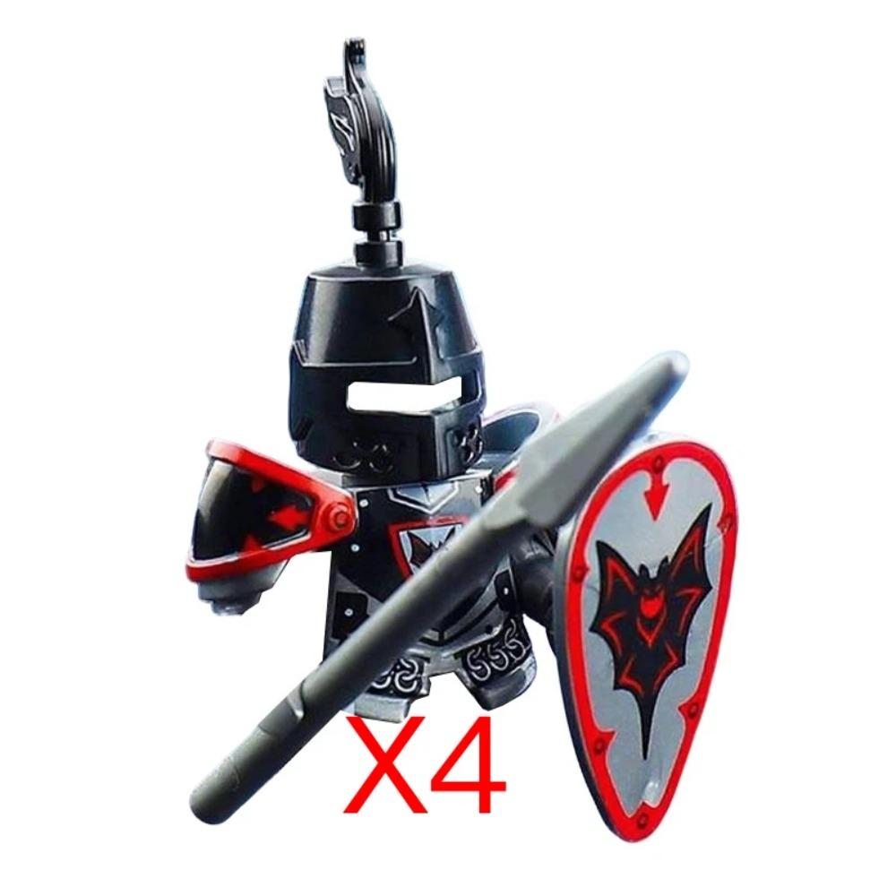Mittelalterliche Burgsoldaten Actionfiguren Baustein Drache Anime Ritter Zubehör Kriegspferd Miliz Helm Schild Spielzeug Geschenk B15