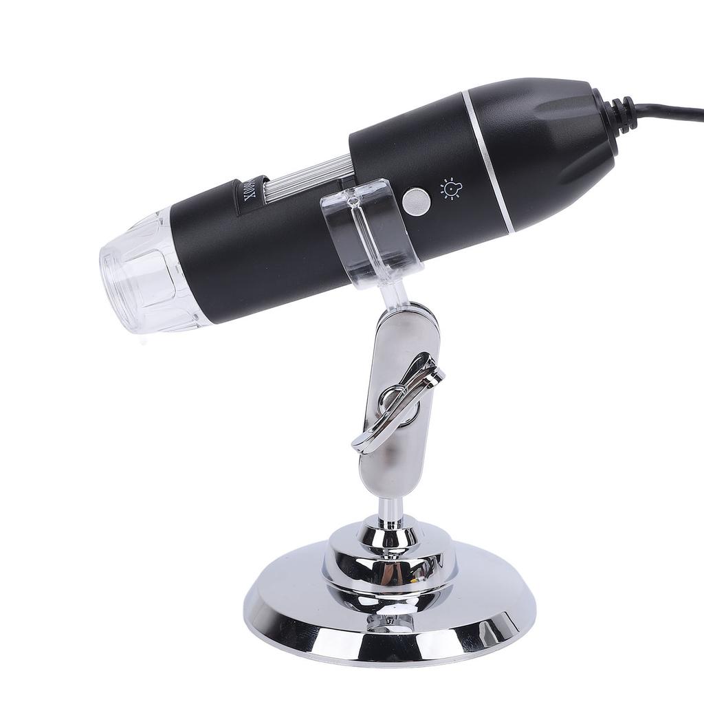 USB Microscope 1600X Portable Electron 3 In 1 Handheld Digital with 360 Rotate Stand 8 LED Lights