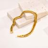 2026 New Cuban Link Chain Bracelet for Women,Gold Color Stainless Steel Chain Wristband Bracelets,Fashion Jewelry Gifts