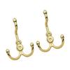 Pack of 2 Sturdy Double Hooks for Wardrobe and Closet Zinc Alloy Clothes and Hats Hanger Storage Solution