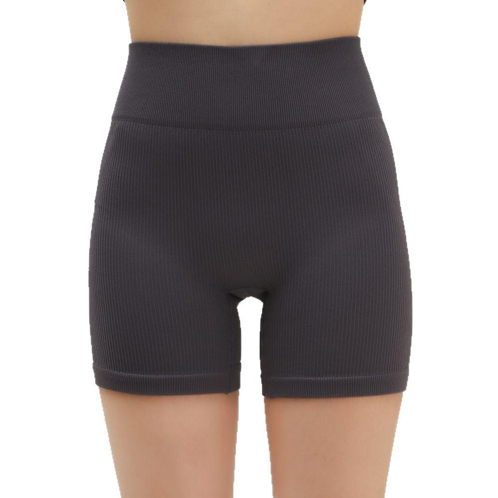 Women's High-Waisted Seamless Ribbed Yoga Shorts - Summer Elastic Three-Point Fit, Hip-Lifting Sportswear
