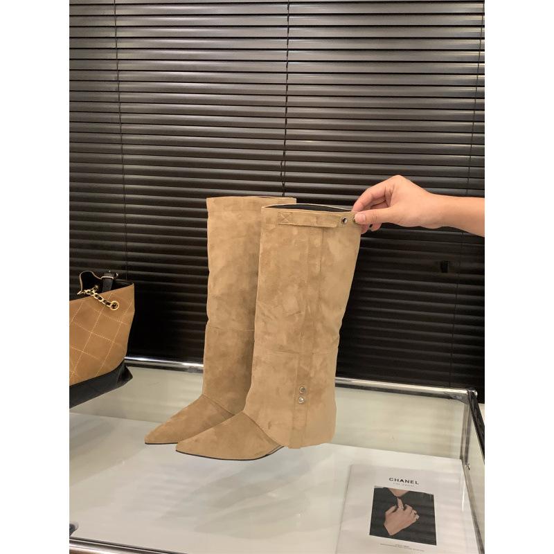 

Ботильоны на танкетке, винтажные коричневые, Maillard, женские ботинки 2025 осень/зима, на высоком каблуке, с острым носком, облегающие 39