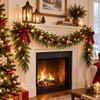 European Style Artificial Pine Needle Garland with Wire Loop, PE Material for Christmas and Home Decor