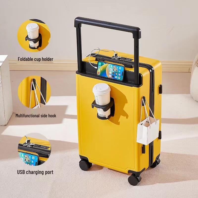 SYA-SWJ Smart Travel Luggage with USB, Cup Holder & Hook